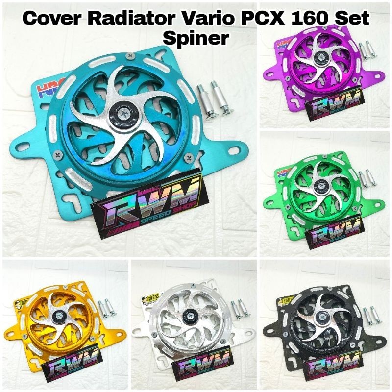ฝาครอบหม้อน้ําชุดแขน Spinner Swivel CNC Honda Vario 160 PCX 160 Stylo 160 Adv 160