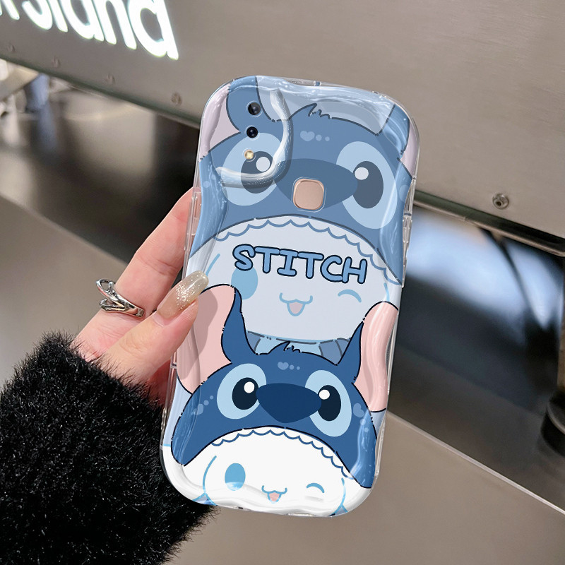 Casing Hp VIVO V9 V9 Pro V9 Youth Y85 Y85A Z1i Z3x Case Strawberry bear and Stitch head cover silico