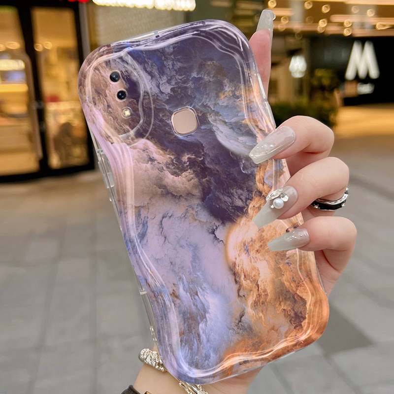 VIVO V9 V9 Pro V9 Youth Y85 Y85A Z1i Z3x เคส Cesing ลายเมฆสีแดง ใหม่ซิลิโคนป้องกันกรณี Kasing Casing