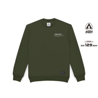 ขายดีที่สุด!! เสื้อกันหนาว คอกลม Lokko Army Green BAAAA