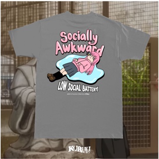 เสื้อยืด พิมพ์ลายอนิเมะ Socially Awkward