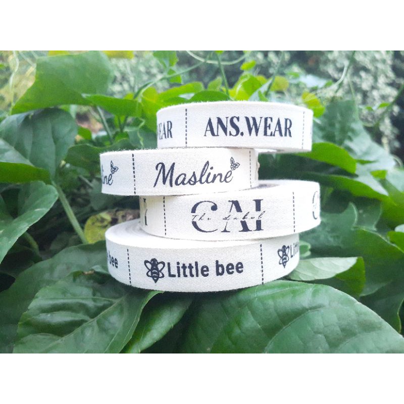 KATUN COTTON LABEL HIJAB LABEL FINE SCREEN PRINTING CLOTHING LABEL (1.3 ซม.)