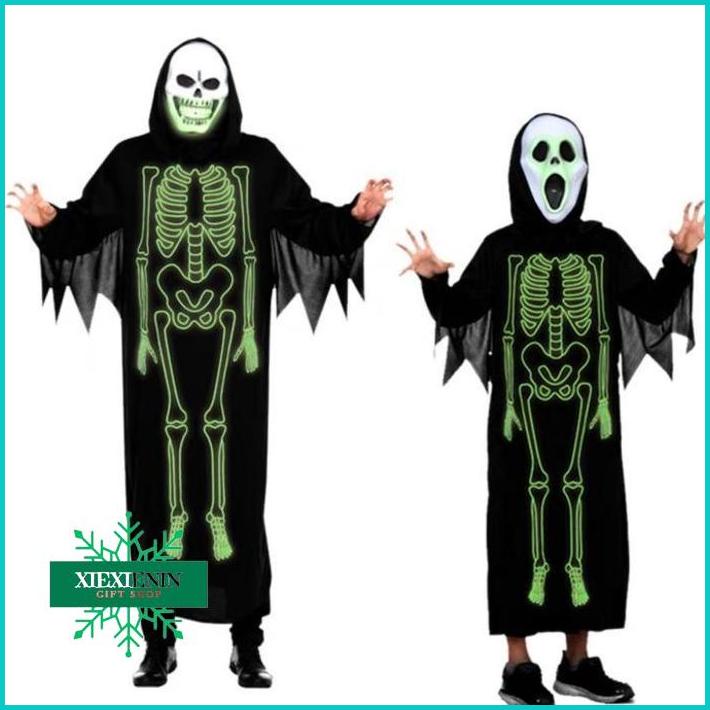 XIEXIN Skull Costume Complete Set ถุงมือ + หน้ากาก Ghost Scream