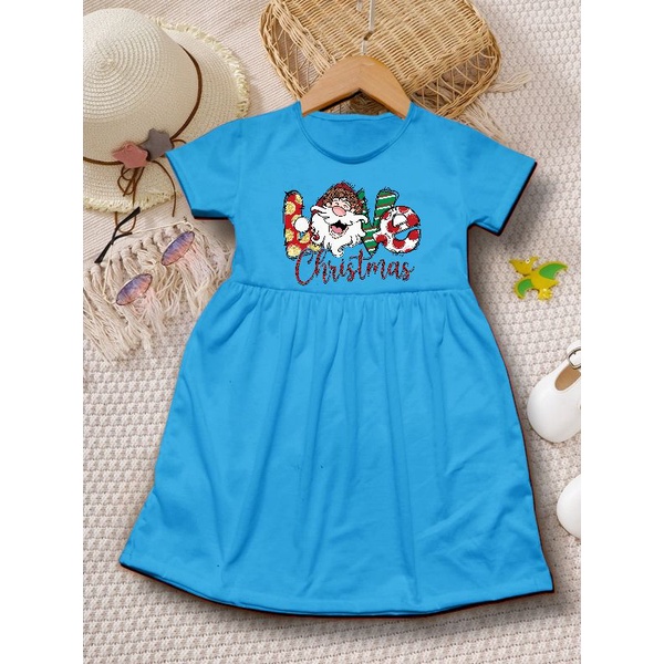 CUTE LOVE SANTA KLAUS GIRLS CHRISTMAS DRESS