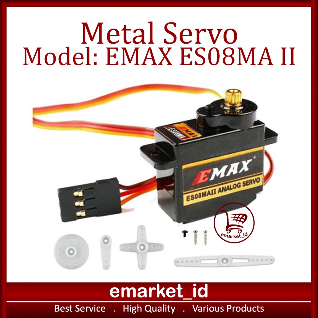 EMAX ES08MA II Analog / Micro Mini Gear Metal Servo Motor ES08MAII Turque