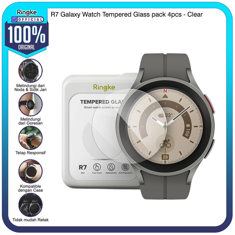 Ringke Galaxy Watch 5 Pro 45mm กระจกนิรภัย ป้องกันรอยขีดข่วน แพ็ค R7