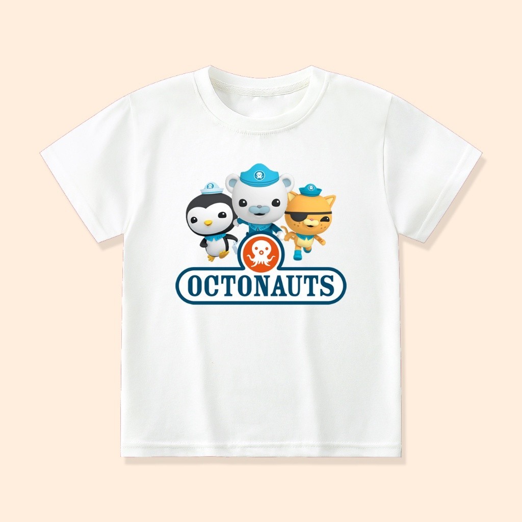 Octonauts การ์ตูนเสื้อยืดเด็กเสื้อสําหรับชายหญิง Unisex Custom ชื่อ OCT-02A