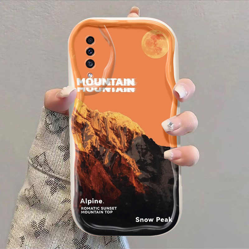 HP Samsung galaxy A50 A50s A30s A51 M40s A52 A52s 5G Case Mountain และ Moon รูปแบบโทรศัพท์มือถือฝาคร