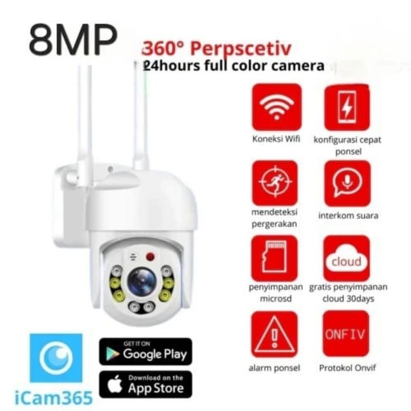 Cctv icam365 YH-Q03S กล้องวงจรปิดอัจฉริยะกลางแจ้ง PTZ Wifi ip กล้อง icam 365 กันน้ําตรวจสอบระยะไกลกล