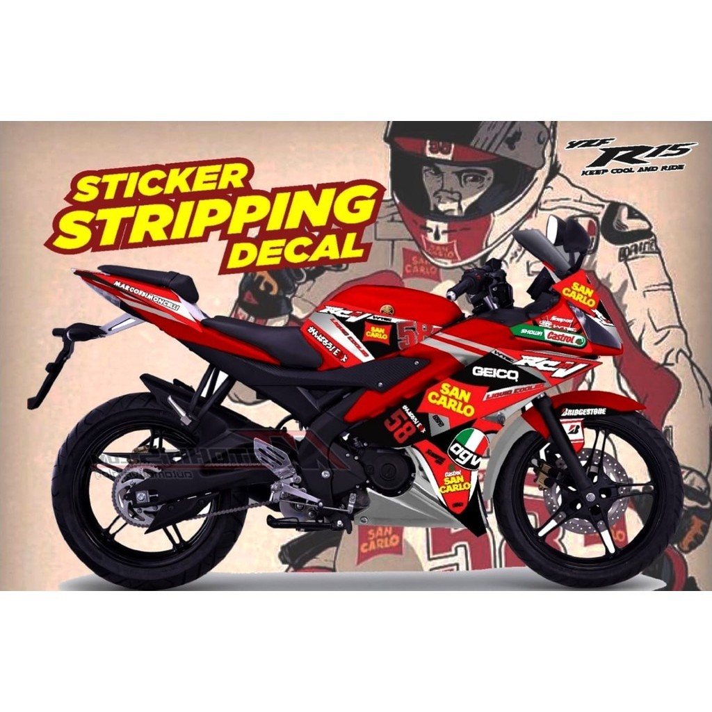 Yamaha R15 V2 Decal สติกเกอร์ R15 V2 Variation Striping สติกเกอร์