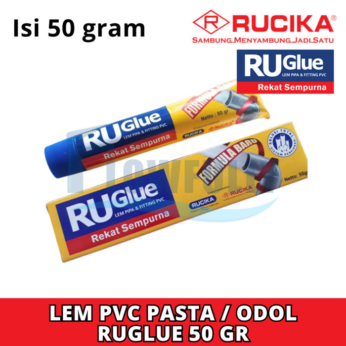 RUGLUE TUBE GLUE 50 กรัม PVC PIPE GLUE RUCIKA ODOL