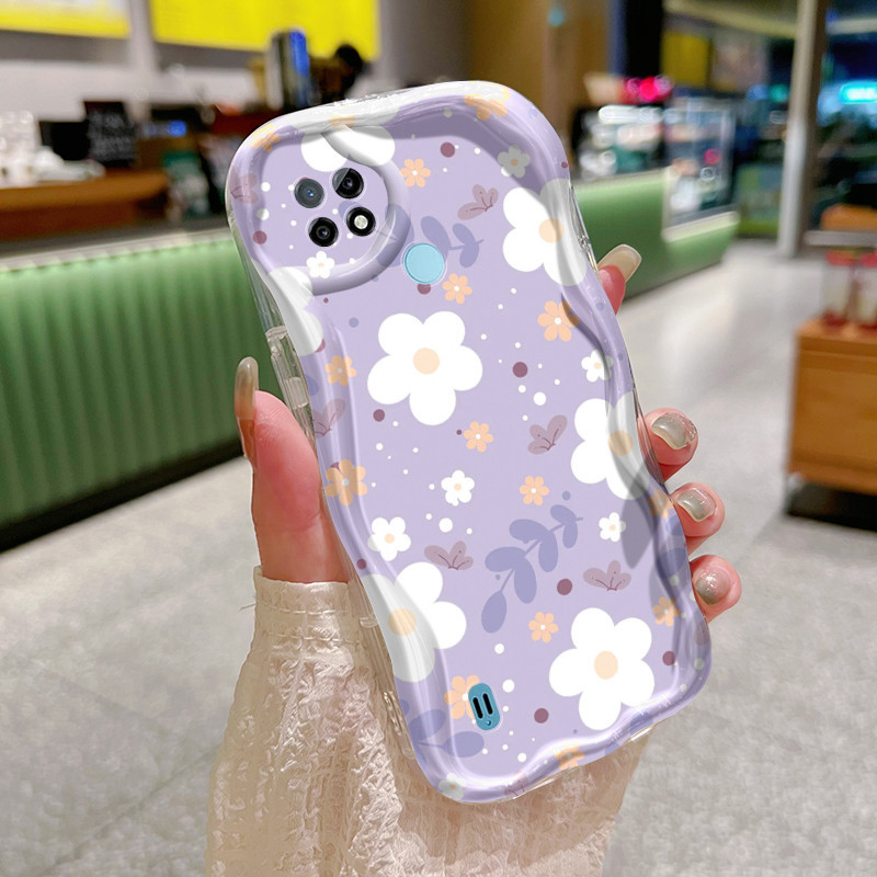 HP Realme C21 เคสโทรศัพท์การ์ตูนลายดอกไม้เคสเจลนุ่ม Softcase Silica Drop Prevention Ksing
