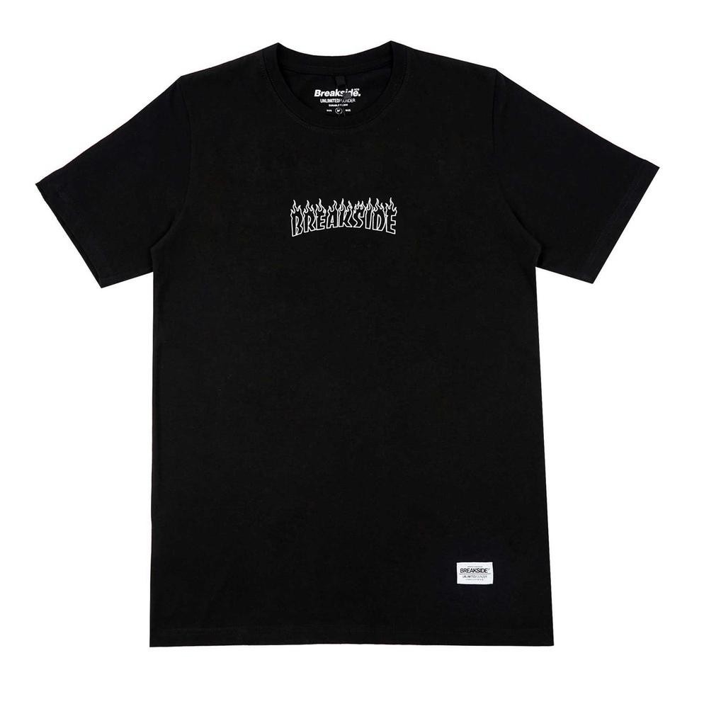 เสื้อยืด Breakside Onfire Black Distro เสื้อยืดสําหรับผู้ชายและผู้หญิง