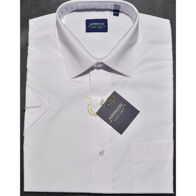 KEMEJA Arrow White Regular Short Sleeve Official Mens Shirt Arr 44 Original