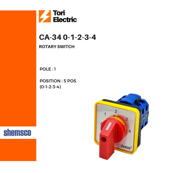 Shemsco Rotary Switch Selector Ca-34 0 1 2 3 4 4P 5Pos