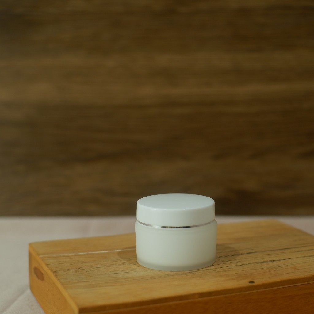 COSMETIC CREAM POT PACKAGING - DOUBLE JAR PK 15GRAM WHITE SILVER LIST