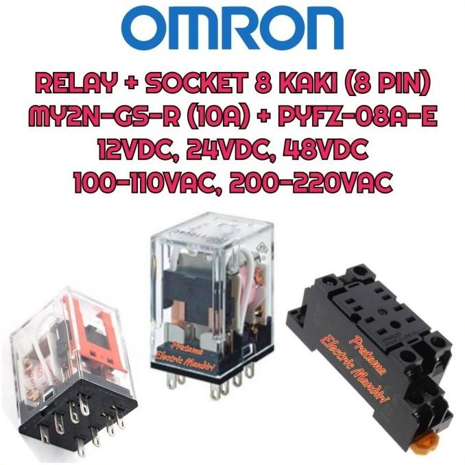 รีเลย์ Omron My2N - My2N-Gs My2N-Gs-R 220-240Vac | Pyfz-08A-E ซ็อกเก็ตจัดส่งฟรี