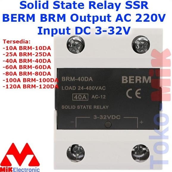 Solid State Relay Berm Ssr Brm-10Da 25Da 40Da 60Da 80Da 100Da 120Da