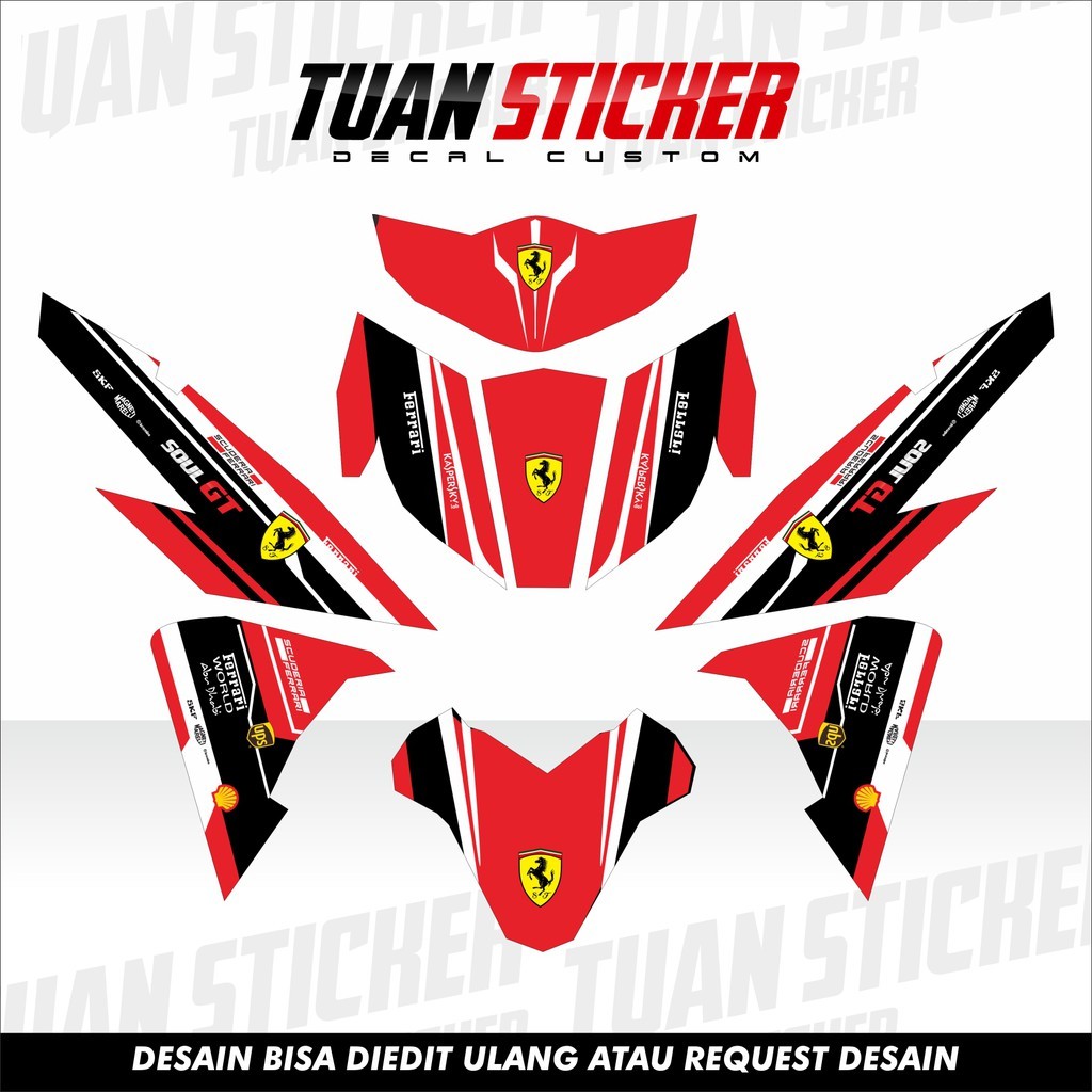 สติ๊กเกอร์ลายรูปลอก Mio Soul GT125, Striping Mio Soul GT 125, สติ๊กเกอร์ Mio Soul GT 125 Ferrari