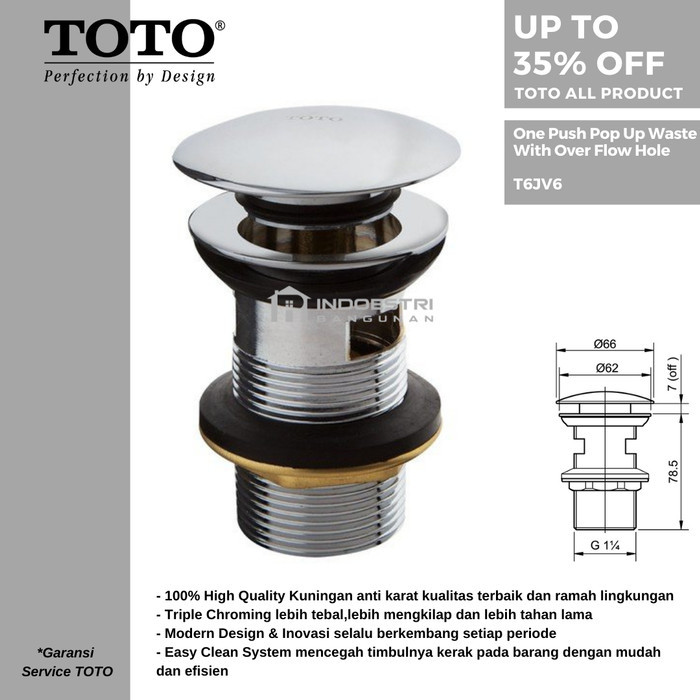 ล่าสุด Toto T6Jv6 สะดืออ่างล้างจาน