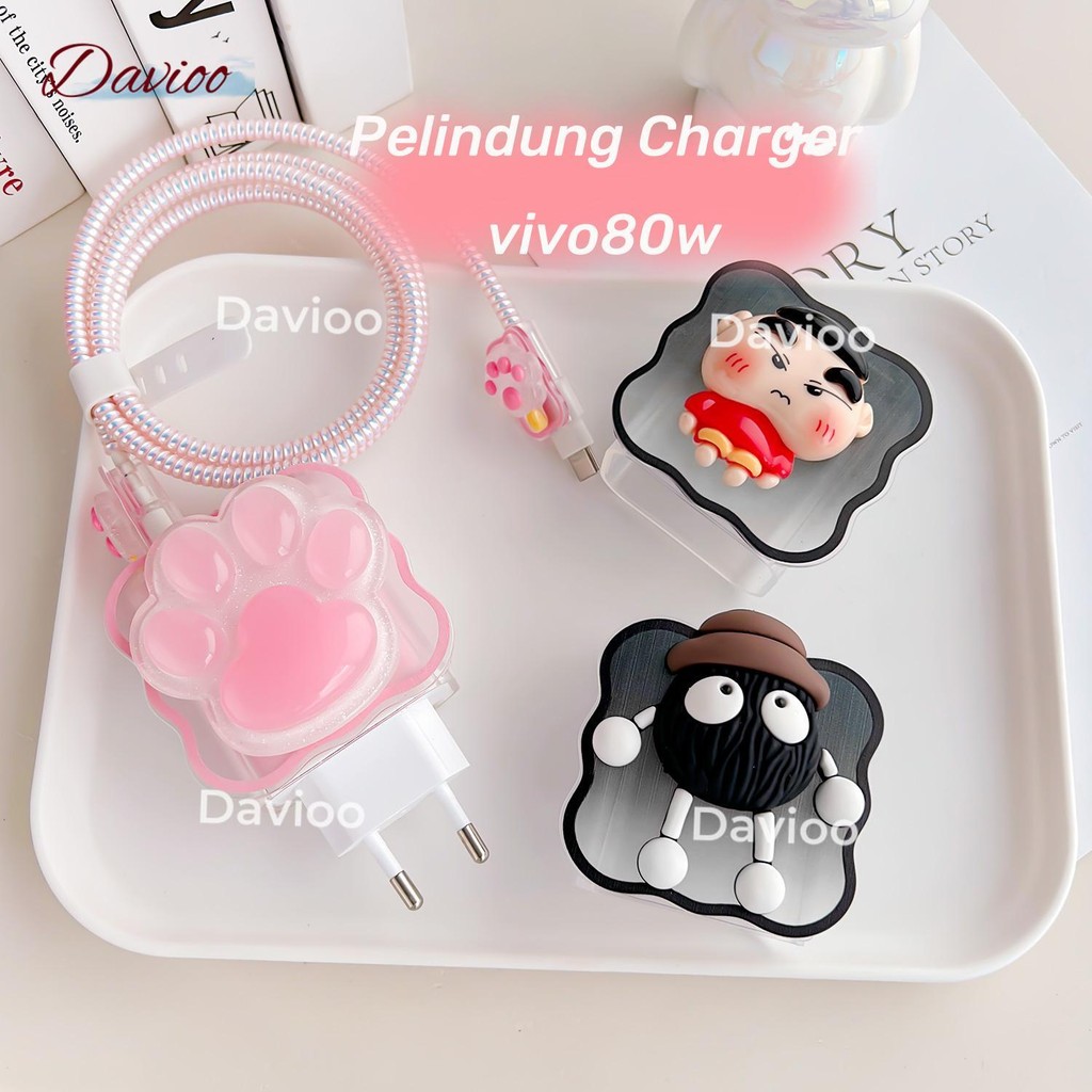 ขนาดฟิตติ้ง | Vivo80w Charger Protector ชุด 5 รายการสาย & Carger Head Adapter Protector สําหรับ Vivo 80w Carger