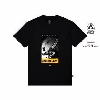 ใหม่!!! เสื้อยืด พิมพ์ลาย Replay สีดํา AACAA