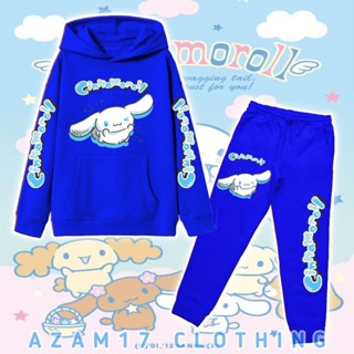 เสื้อแจ็กเก็ต เสื้อสูท มีฮู้ด และกางเกง ลาย Cinnamoroll Sanrio สําหรับเด็กผู้ชาย และเด็กผู้หญิง