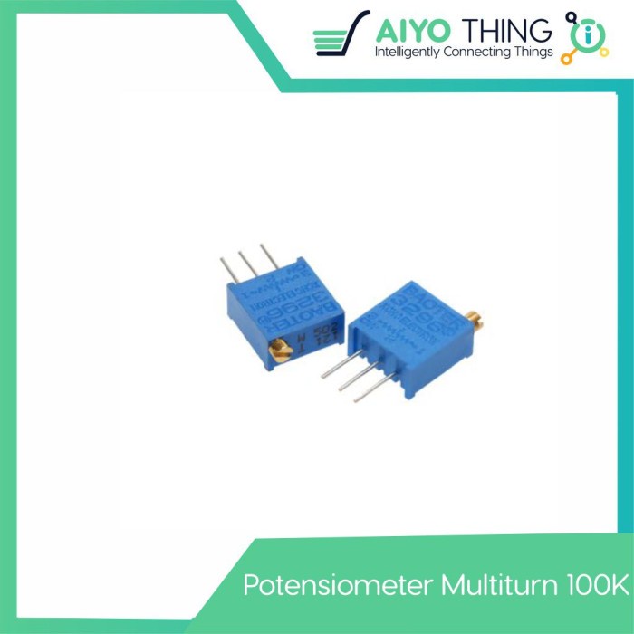 เครื่องวัดโพแทสเซียม 100K 100000 Ohm Potentiometer Trimpot Multiturn Linear VR 329