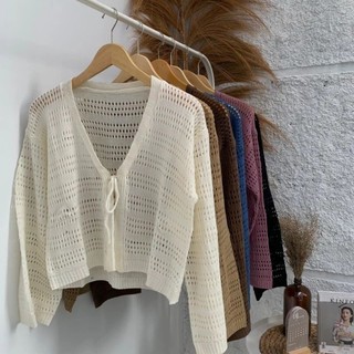 ADELINE OUTER CROP JARING/ CARDIGA CROP JARING KORE CARDIGAN WANITA KOREAN STYLE