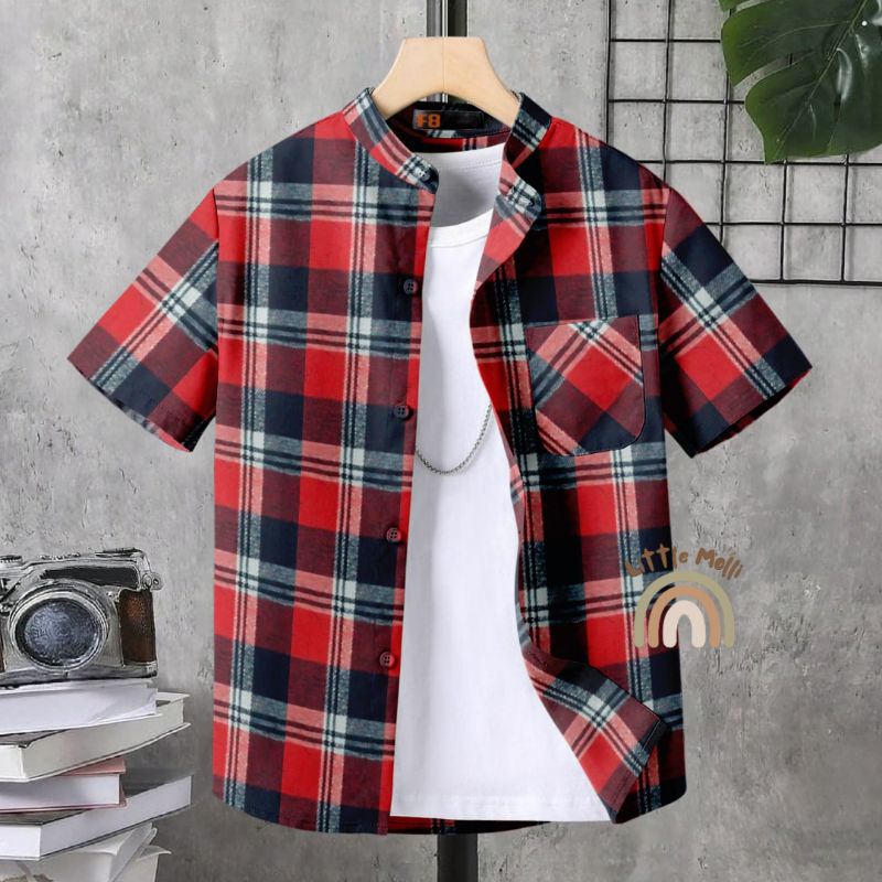 KEMEJA (2-10 ปี) ALARIC Flannel Shirt Garnet l Flannel by Little Molli Teenage Flannel Shirt