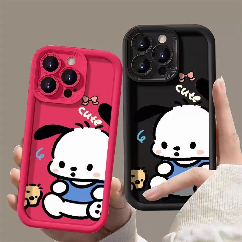 เคส Samsung A34 5G A54 5G A73 5G A24 4G A25 5G A04E M04 F04 ขอบตรง Frosted ซิลิโคนลูกสุนัขป้องกันการตกกรณีโทรศัพท์