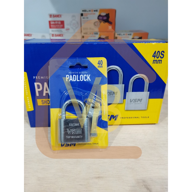 กุญแจสั้น 40 มม. กุญแจรั้วคอสั้น 3 กุญแจ VSM