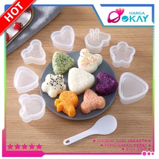 HO Cetakan Nasi Sushi Cetakan Nasi Bento Sushi Onigiri Anti Lengket Desain Kartun