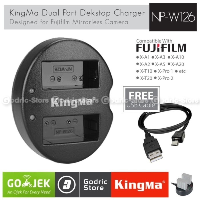Kingma ที่ชาร์จ Np-W126 สําหรับ Fujifilm Xa3 Xa5 Xa10 Xt10 Xt20 Xt100 Etc