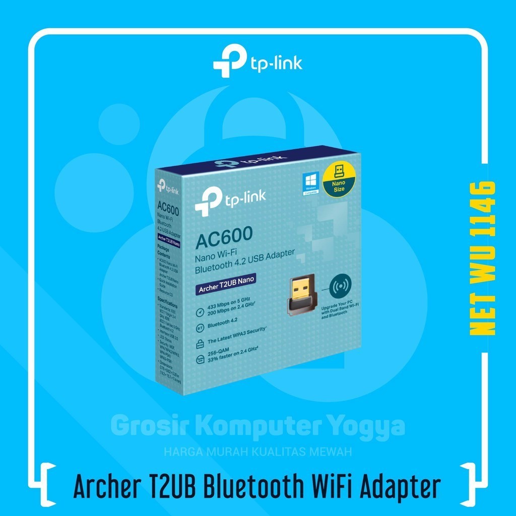 อะแดปเตอร์ไร้สาย TP-Link Archer T2UB AC600 Nano Bluetooth 4.2