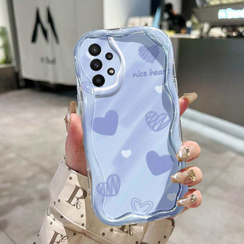 HP โทรศัพท์มือถือสําหรับ Samsung Galaxy A22 M22 A23 A21s A24 A30 A20 A20s M10s A31 A32 กรณีสองสีหัวใ