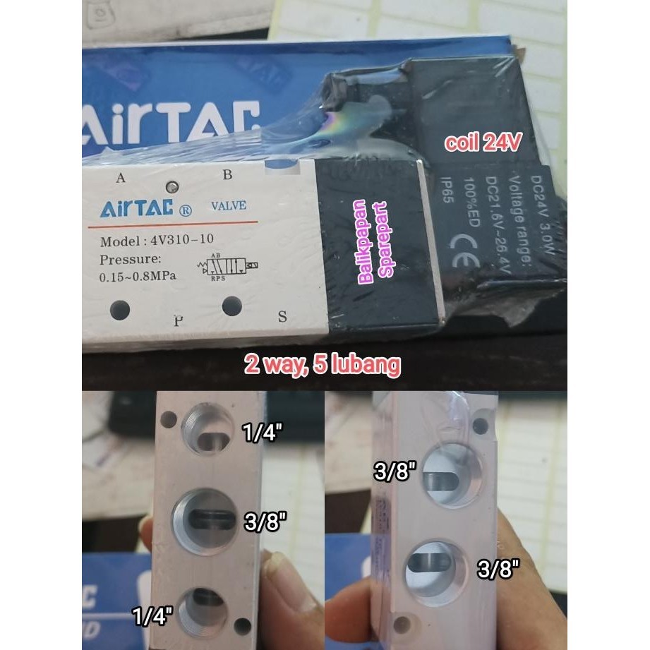 ////] โซลินอยด์วาล์วลม Airtac 4V310-10 / 4V310-08 / 24v 220v