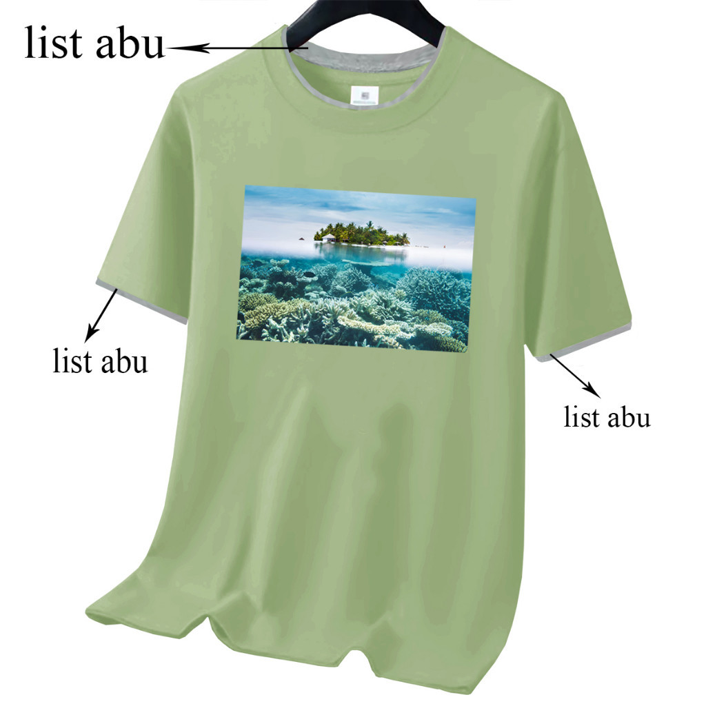 เสื้อยืด Men& 39;s ปักลายดิจิตอล Sablon Motif