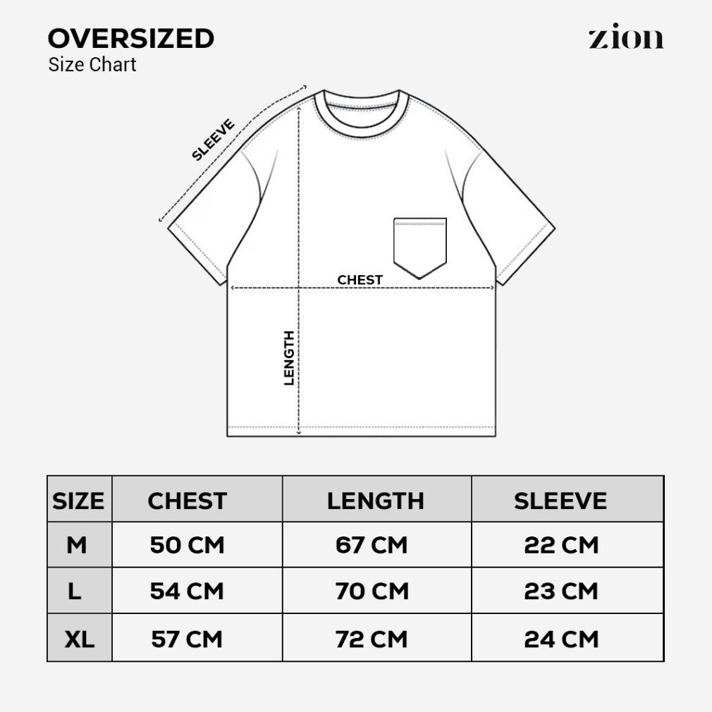 Original Zion Oversize Pocket Cotton Combed 24S Plain T-Shirt - Steel Blue, Dark Olive, Almond Brown