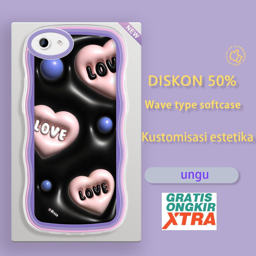 OPPO F1S F3 F5 PLUS F7 YOUTH F11 PRO lite F9 A3 A7X Realme 2 Pro เคสโทรศัพท์ Love icon 3D สีสันขอบคล