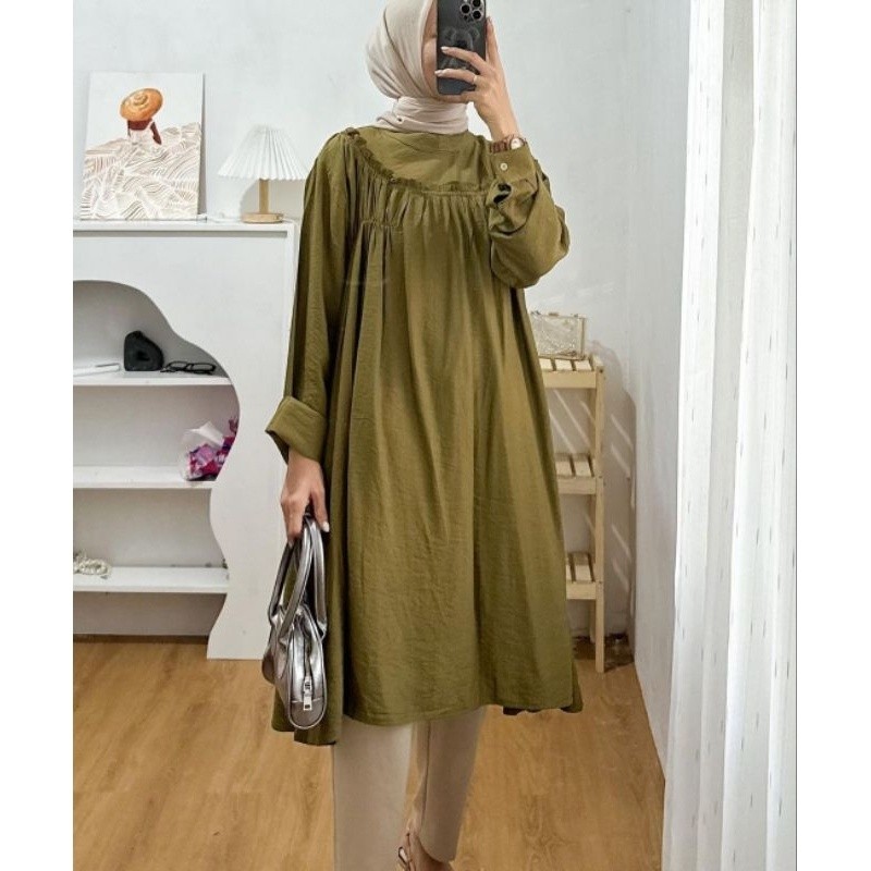 KEMEJA ล่าสุด 2024ธรรมดาTunij Tunic Oversize Bju Lebara Modern Womens Tunicเสื้อผ้านําเข้าหญิงเสื้อว