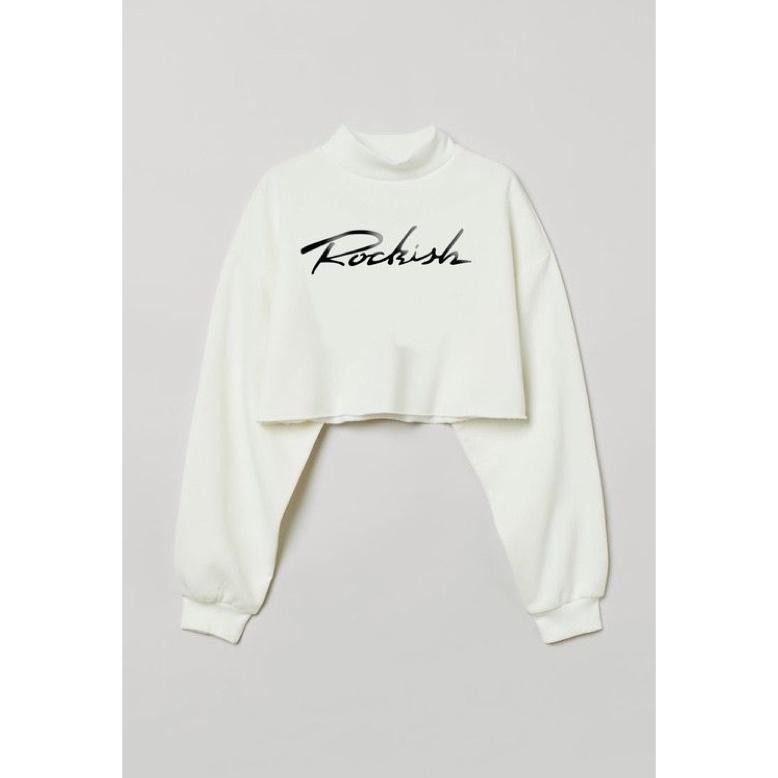 เสื้อสเวตเตอร์ครอปคอเต่าผ้าฟลีซ Rockish (Ld110, P43)