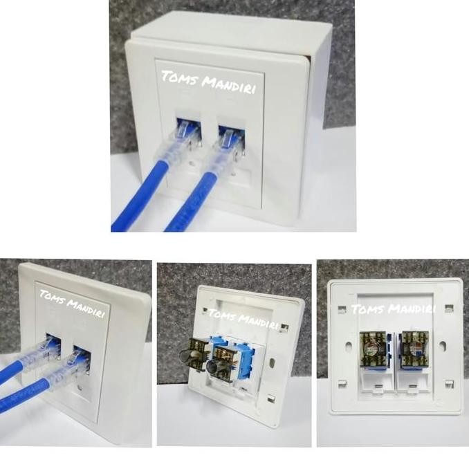 จัดส่งฟรี - Face Plate UTP + Modular Cat 6/Outlet+modular Cat 6/Outbow 2 หลุม