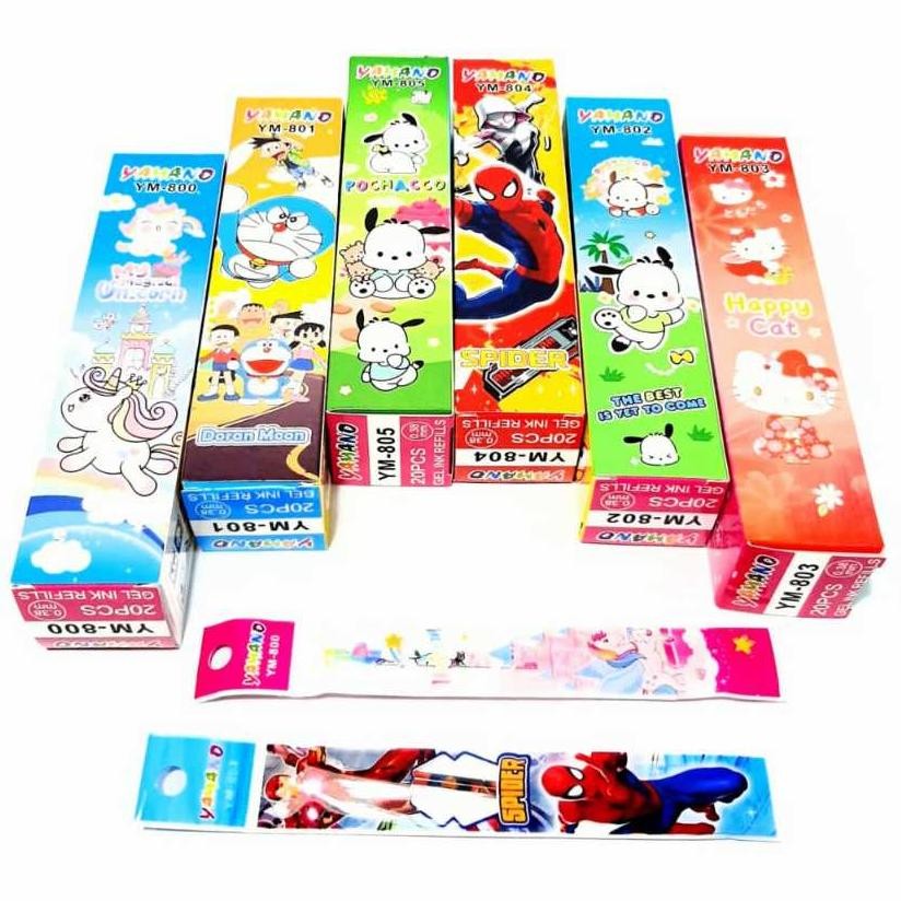 Hj-77 ขายส่ง (1 กล่อง/20 ชิ้น) รีฟิลปากกาเจลเติม 0.38 มม. Squieezy Yamano /Ym-800 Hj-77