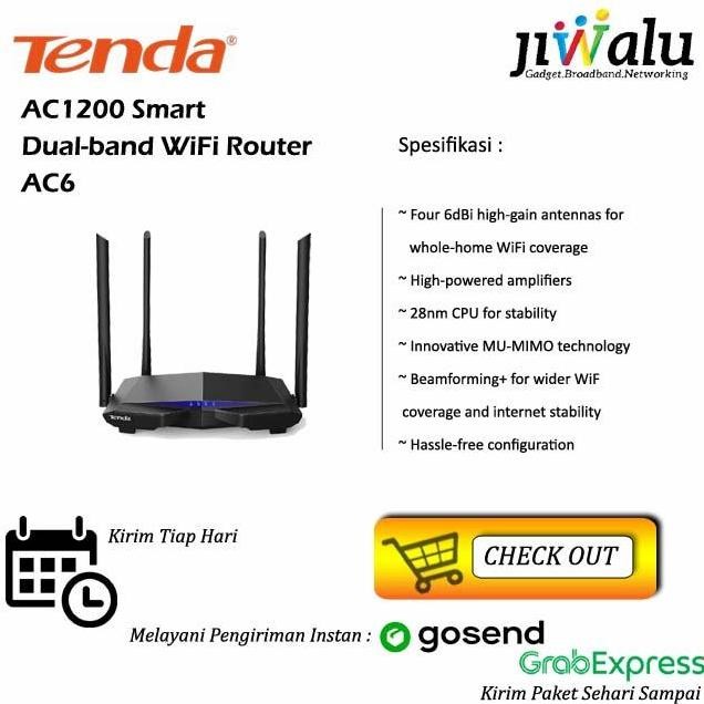จัดส่งฟรี - Tenda AC6 AC1200 เราเตอร์ไร้สายสมาร์ทดูอัลแบนด์