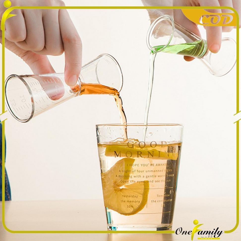 One-C1163 ถ้วย Jigger โปร่งใส 10/20Ml 20/40Ml ถ้วยตวง/พลาสติก Jigger ถ้วยตวงพลาสติกอเนกประสงค์ ||