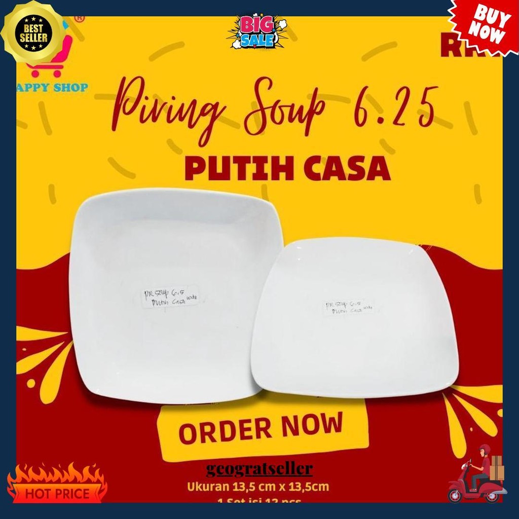 Rrt จานซุป 6,25 ~ คาซ่า ขาว / จานอาหารเรียกน้ําย่อย พร้อมส่ง