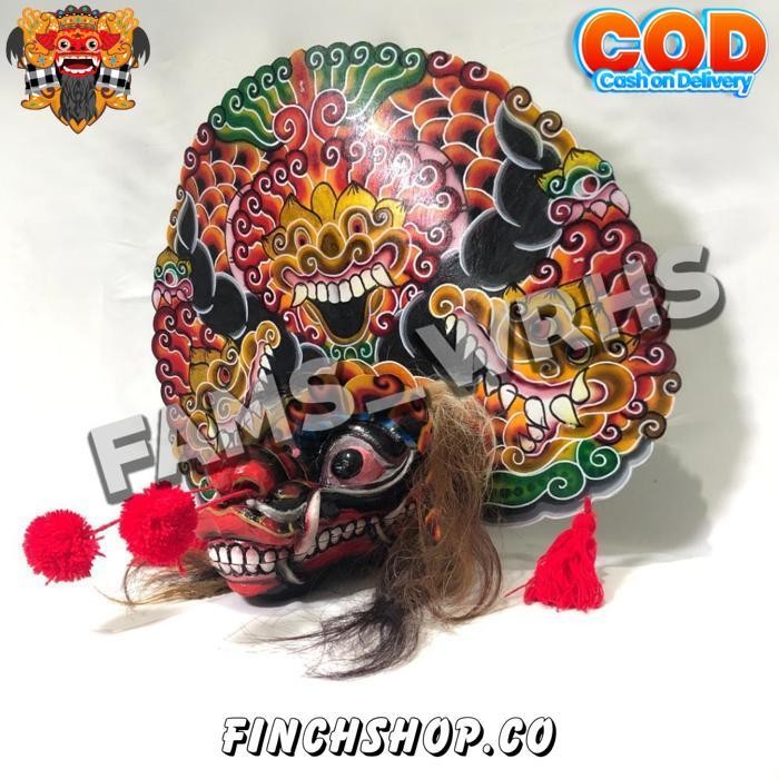 Barongan Telon Vip Size 22 Full Wood Barongan Caplokan Kayu Red Fire