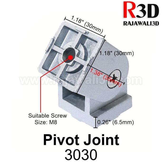 Up มุมวงเล็บ Pivot Joint 3030 ปรับ Gusset Element อลูมิเนียม
