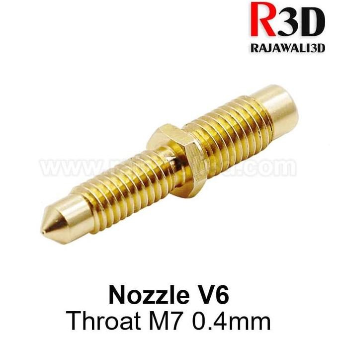 หัวฉีดเครื่องพิมพ์ 3D ขึ้น E3D V6 0.4 มม. พร้อมคอ M7 สําหรับ 1.75 มม. ก้ม